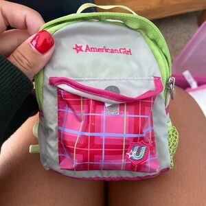 American girl backpack and sleeping bag